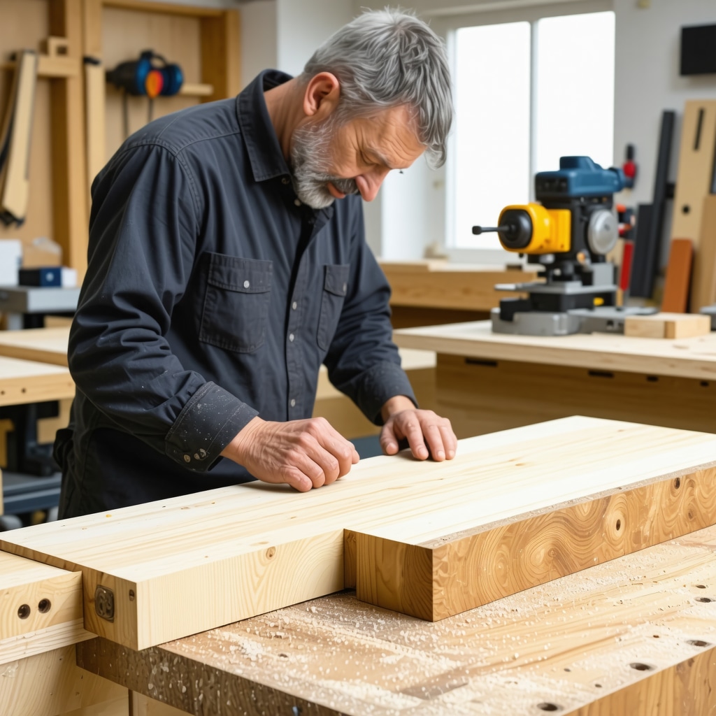Holzwerkstatt mit präzisen Werkzeugen und handwerklicher Arbeit an hochwertigen Holzverbindungen