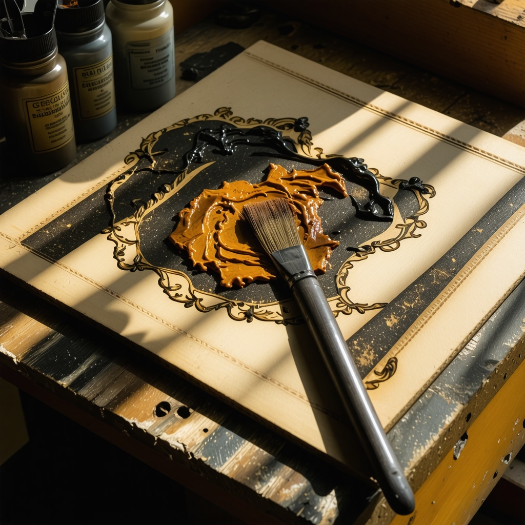 DIY workspace showing detailed pyrography, 3D paste textures, and mixed materials for advanced surface techniques