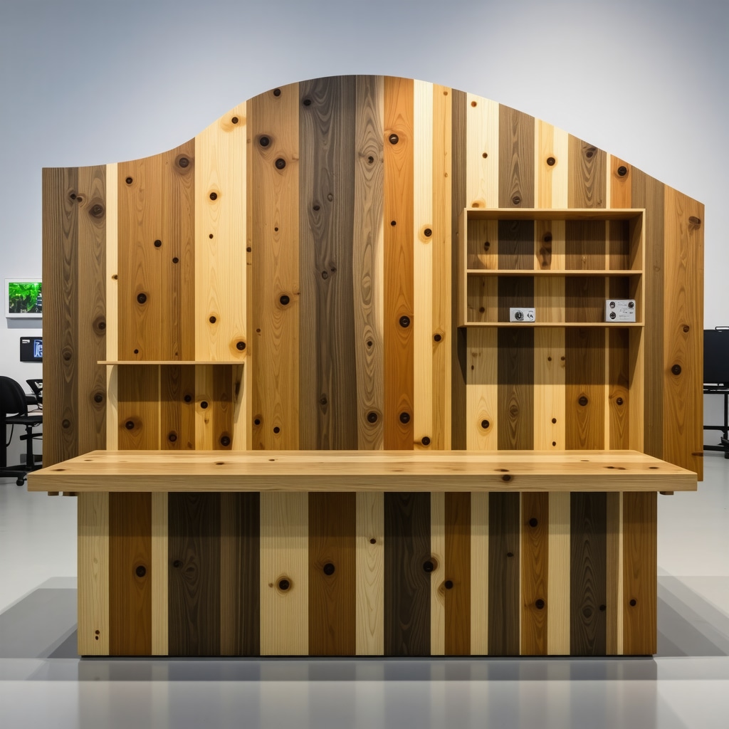 Workshop with advanced wood upcycling projects featuring smart sensors and digital fabrication