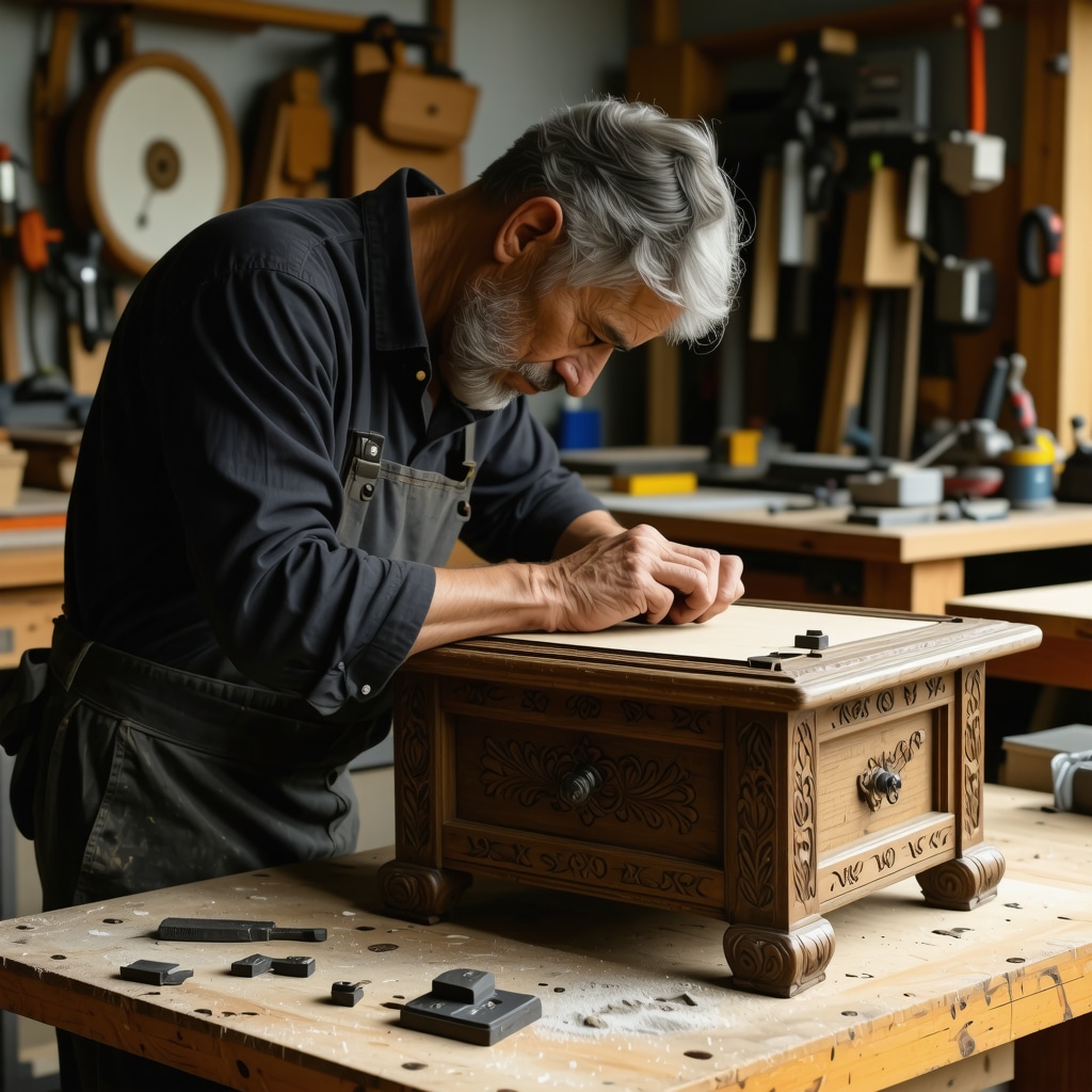 Craftsman using 3D scanning and CNC technology to restore antique wooden furniture