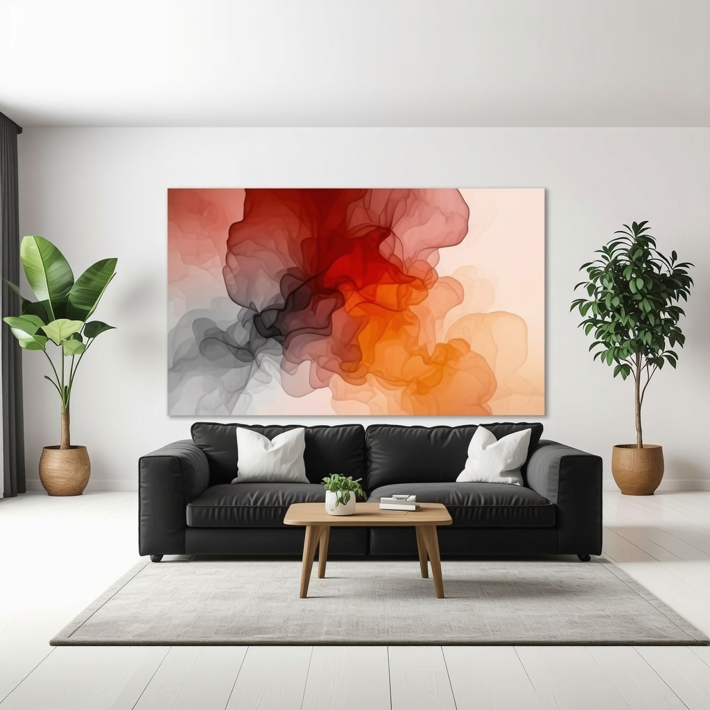 Screenshot of a digital room planner displaying advanced wall painting design options with color gradients and textures