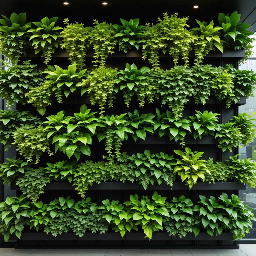Vertikaler Garten in einer Stadtwohnung, gebaut mit recyceltem Holz und automatischem Bewässerungssystem